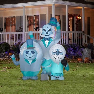 Gemmy Airblown Haunted Mansion Hitchhiking Ghosts Scene Disney   6 ft Tall  blue Image 1