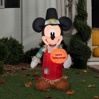 Gemmy Airblown Mickey Holding Pumpkin Disney   3.5 ft Tall  orange Image 1