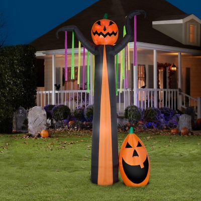 Gemmy Projection Airblown Fire and Ice Frightening Pumpkin Giant Scene (RRY)  12 ft Tall Image 1