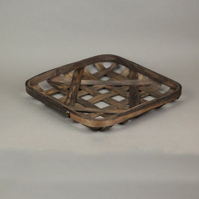 Gerson Square Woven Chipwood Tobacco Basket Tray Decorative Serving Display Set of 3 Image 2