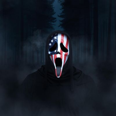 Ghost Face Patriotic Costume Mask Image 1