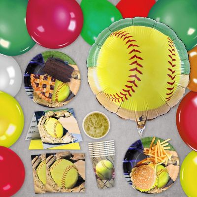 Girl&#8217;s Fastpitch Softball Party for 16 guests! Includes 16 ea. 9in. Lg. Plates, Lunch Napkins, 12oz. Cups & Invitations & an 18in. Mylar Balloon. by Havercamp Image 3