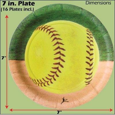 Girl&#8217;s Fastpitch Softball Party for 16 guests! Includes 16 ea. Side Plates, Beverage Napkins & Party Invitations in Authentic Softball Graphics. by Havercamp Image 2