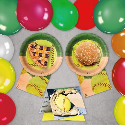Girl&#8217;s Fastpitch Softball Party for 16 guests! Includes 16 ea. Side Plates, Beverage Napkins & Party Invitations in Authentic Softball Graphics. by Havercamp Image 3