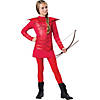 Girl's Red Warrior Huntress Costume Image 1