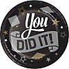 Glamorous "You Did It" Black and Gold Graduation Dessert Plates, 24 ct Image 1