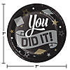 Glamorous "You Did It" Black and Gold Graduation Dessert Plates, 24 ct Image 1