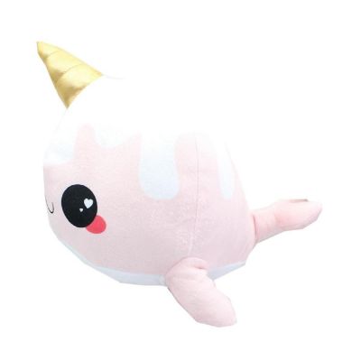 Glitter Galaxy 12-Inch Ice Cream Cone Horn Pink Narwhal Collectible Plush Image 1
