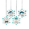 Glitter Happy Snowman Snowflake Resin Christmas Ornaments - 12 Pc. Image 1