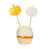 Glitter Pumpkin Cupcake Toppers - 12 Pc. Image 1