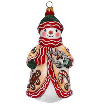Glitterazzi Christmas Cookie Baker Snowman Claus Polish Glass Ornament Image 1
