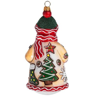Glitterazzi Christmas Cookie Baker Snowman Claus Polish Glass Ornament Image 1