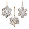 Glittered Snowflake Ornament (Set Of 3) 4.75"H Resin Image 1