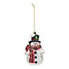 Glittered Snowman Ornament (Set Of 6) 5.25"H Glass Image 1