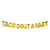Gold Fiesta Taco Bout A Baby 9 ft Mylar Balloon Banner - 14 Pc. Image 1