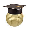 Gold Hanging Paper Lantern with Graduation Cap Decorating Kit - 12 Pc. Image 1