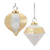 Gold Irredescent Ornament (Set Of 6) 4"H, 4.5"H Glass Image 1