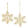 Gold Jeweled Metal Snowflake Ornament (Set Of 12) 5.5"H Iron/Glass Image 1