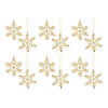 Gold Jeweled Metal Snowflake Ornament (Set Of 12) 5.5"H Iron/Glass Image 4