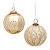Gold Ribbed Mercury Ornament (Set Of 6) 4"D Glass Image 1