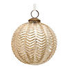 Gold Ribbed Mercury Ornament (Set Of 6) 4"D Glass Image 3