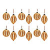 Gold Ribbed Ornament (Set Of 12) 5"H, 5.5"H Glass Image 4