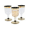 Gold Rimmed Plastic Wine Glasses - 25 Ct. Image 1