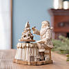 Gold Santa With Spinning Christmas Tree (Set Of 2) 6.5"H Resin Image 2