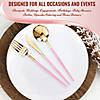 Gold with Pink Handle Moderno Disposable Plastic Cutlery Set - Spoons, Forks and Knives (40 Guests) Image 3
