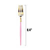 Gold with Pink Handle Moderno Disposable Plastic Dinner Forks (120 Forks) Image 1