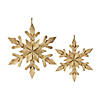 Gold Wood Snowflake Ornament (Set Of 4) 14"H, 18"H Image 1