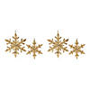 Gold Wood Snowflake Ornament (Set Of 4) 14"H, 18"H Image 3