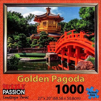 Golden Pagoda 1000 Piece Landscape Jigsaw Puzzle Image 1