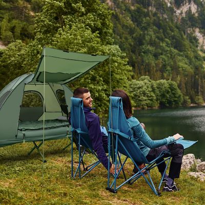 Goplus 1-Person Compact Portable Pop-Up Tent/Camping Cot w/ Air Mattress & Sleeping Bag Image 1