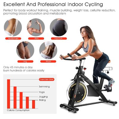 Goplus Exercise Bike Cycle Trainer Indoor Workout Cardio Fitness Bicycle Stationary Image 1
