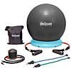 Gosports hub 360 fitness set - includes fitness ball, ball base and resistance bands - compatible for gym, home or office workouts, blue Image 1