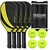GoSports Pickleball Set with 4 Paddles, 4 Regulation Pickleballs and Carry Case - Yellow Image 1