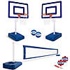 GoSports Splash Hoop ELITE 2-in-1 Full Court Pool Basketball & Volleyball Game Set Image 1