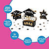 Graduation Party Black & Gold Congrats Grad Centerpiece Table Decorating Kit - 21 Pc. Image 1