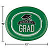 Graduation School Spirit Green Oval Plates Image 1