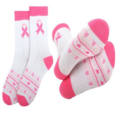 Gravity Threads Women's Breast Cancer Awareness Socks Pink Ribbon, 4 Pairs Image 1