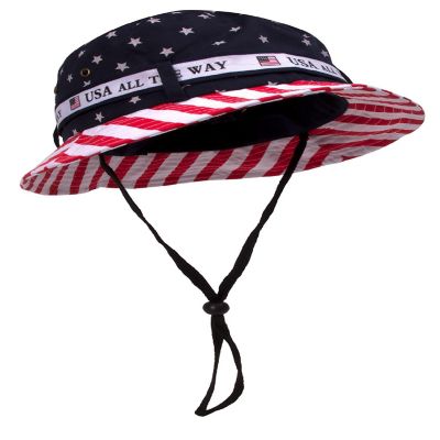 Gravity Trading Cotton Twill USA American Flag Bucket Hat USA All The Way Boonie, L/XL Image 1