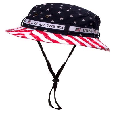 Gravity Trading Cotton Twill USA American Flag Bucket Hat USA All The Way Boonie, L/XL Image 2