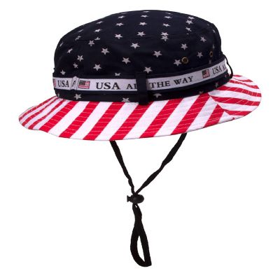 Gravity Trading Cotton Twill USA American Flag Bucket Hat USA All The Way Boonie, L/XL Image 3