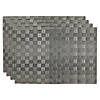 Gray Basketweave Rectangle Woven Placemat (Set Of 4) Image 1