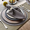 Gray Floral Woven Round Placemat Set/6 Image 3