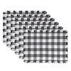 Gray Heavyweight Check Fringed Placemat (Set Of 6) Image 1