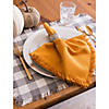 Gray Heavyweight Check Fringed Placemat (Set Of 6) Image 2