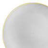 Gray with Gold Organic Round Disposable Plastic Dinnerware Value Set (20 Settings) Image 1