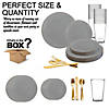 Gray with Gold Organic Round Disposable Plastic Dinnerware Value Set (60 Settings) Image 2